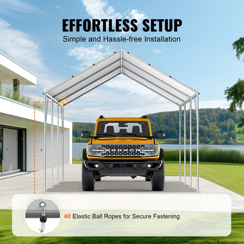 VEVOR 10 x 20 ft Carport Replacement Canopy Cover, Garage