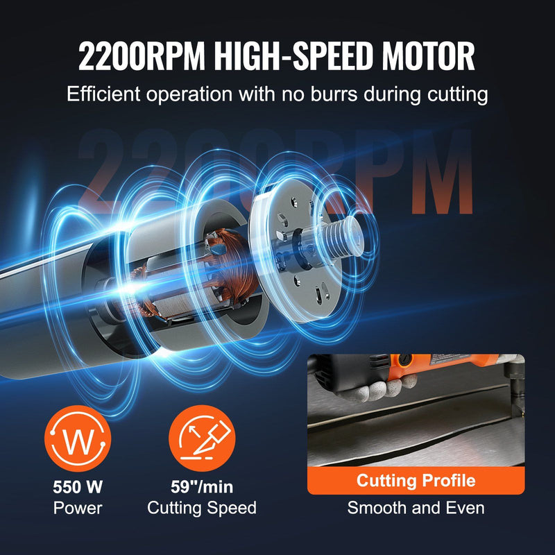 VEVOR Sheet Metal Nibbler, 550W Powerful 2200 RPM High Speed