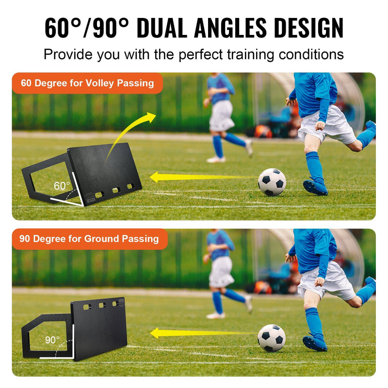 VEVOR Soccer Rebounder Board, 40"X16" Portable Soccer Wall with 2 Angles Rebound