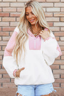 Eliza Patchwork Half Zip Oversized Sherpa Hoodie-4