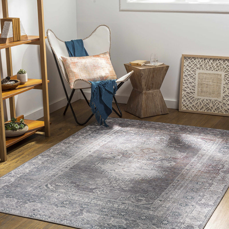 Baltinglass Gray Washable Area Rug-4