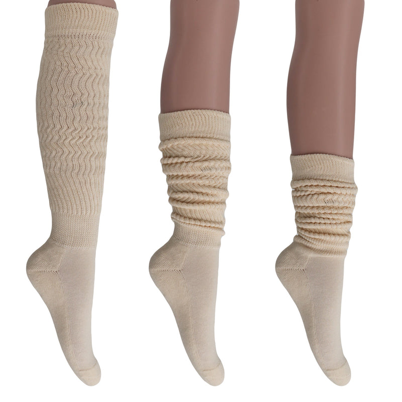 1 Pair - Women's Extra Long Heavy Slouch Cotton Socks-9