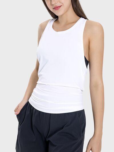 Round Neck Wide Strap Active Tank-4