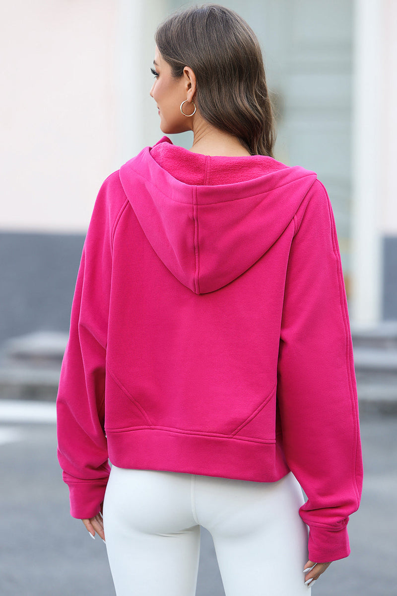 Rosie Half Zipper Pocket Pullover Hoodie-1