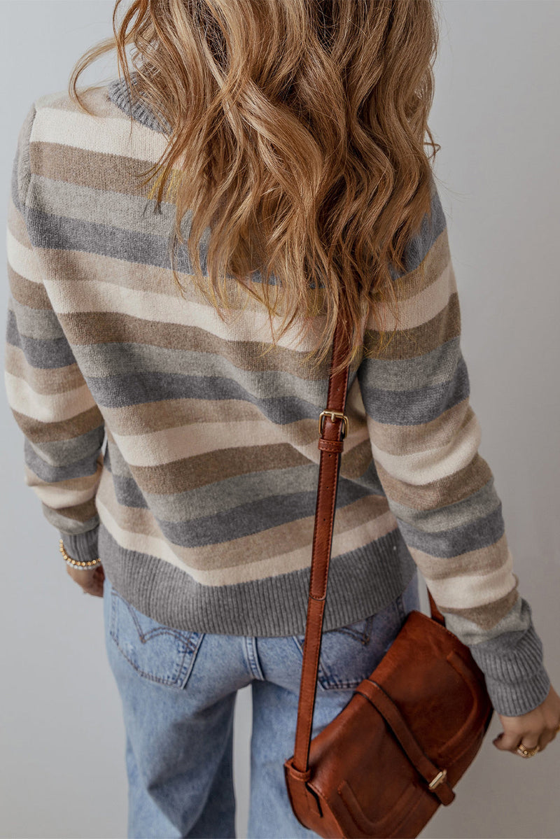 Eliana Stripe Ribbed Sweater-1