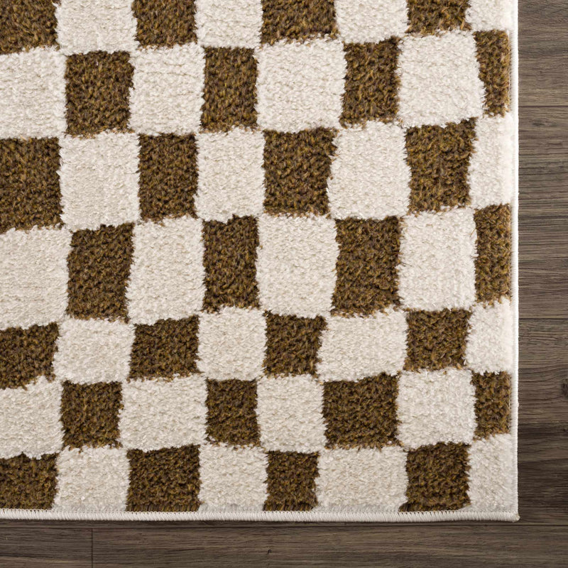 Sample Lajos Brown Checkered Area Rug-0