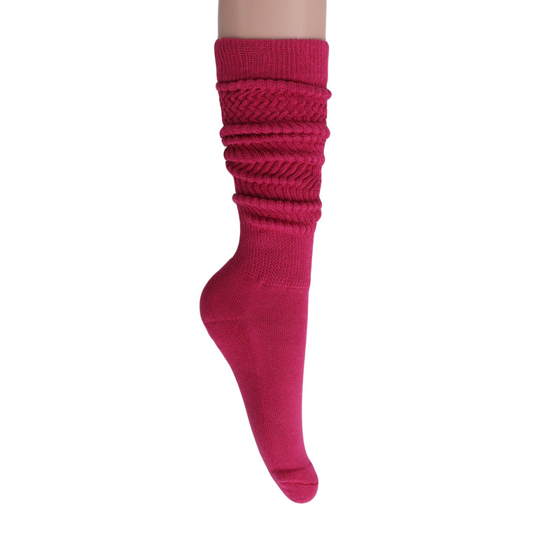 1 Pair - Premium Slouchy Scrunch Socks for Women Cotton Knee High Boot Socks-7