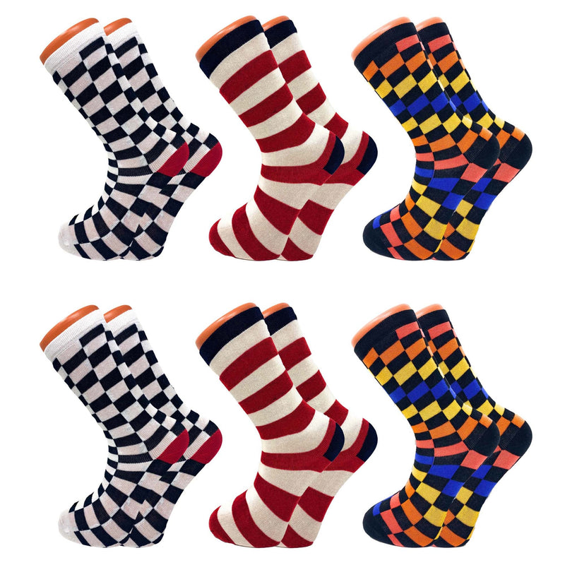 6 Pairs - Colorful Funny Socks 6 Pairs Novelty Cotton Crew Socks-0