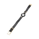 Golden Leather Dog Collars with Apple AirTag Slot-4