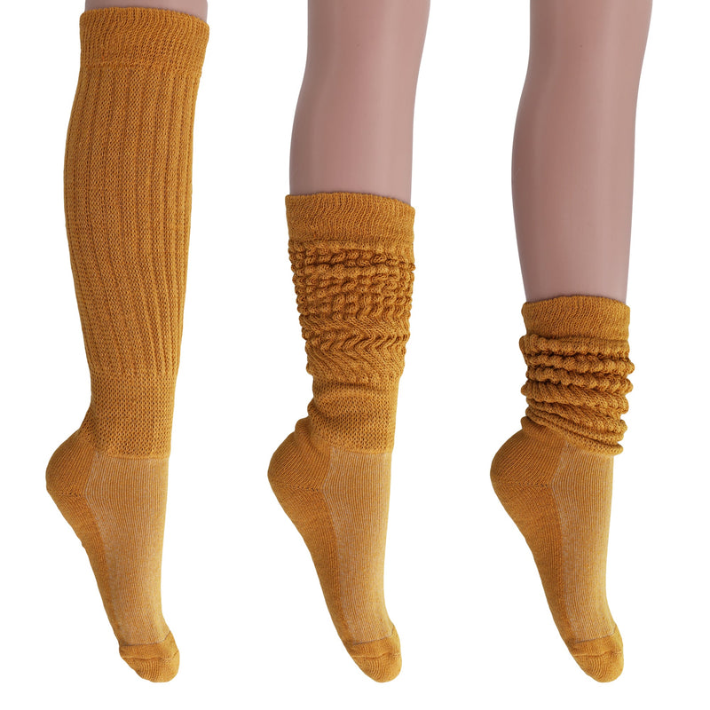 1 Pair - Women's Extra Long Heavy Slouch Cotton Socks-14