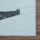 Sample  Petey Blue Animal Print Washable Kids Rug-0