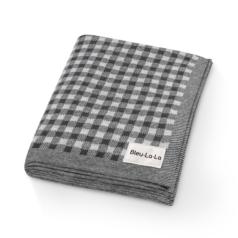 Checkered Knit Baby Blanket-7