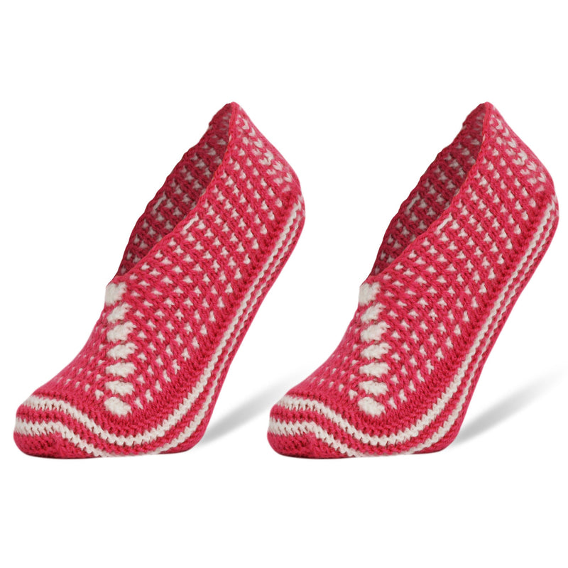 1 Pair - Crochet Hand Knit Slippers for Women Vintage Slipper Socks Shoe Size 5-7-7