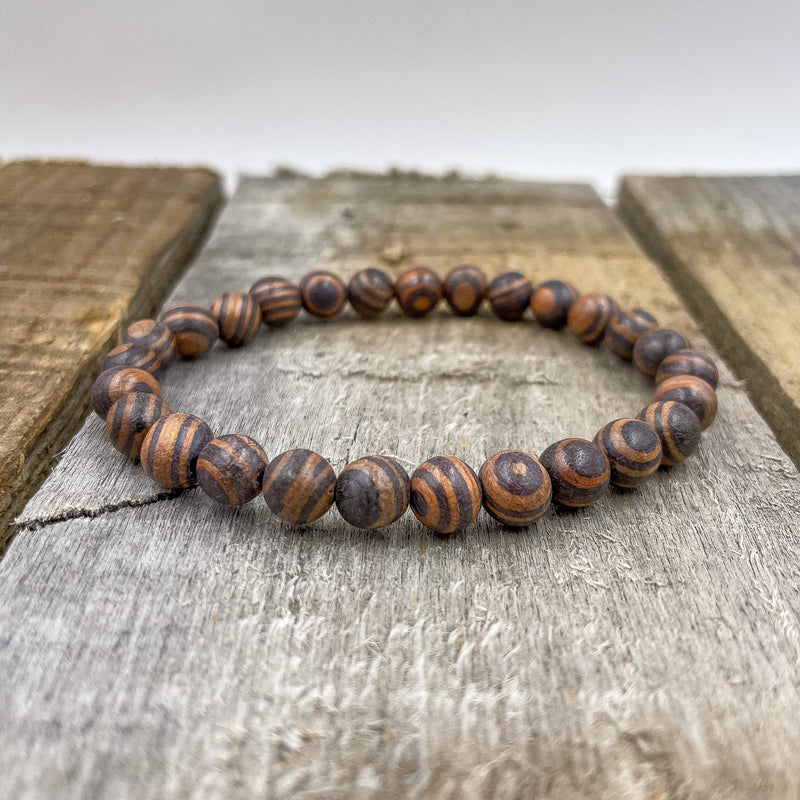 Union - Zebra Rosewood Mala Beaded Bracelet-2