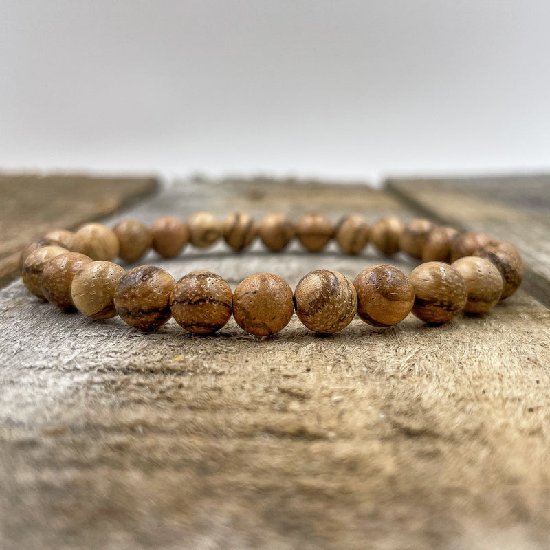 Union - Light Brown Sandalwood Mala Beaded Bracelet-1