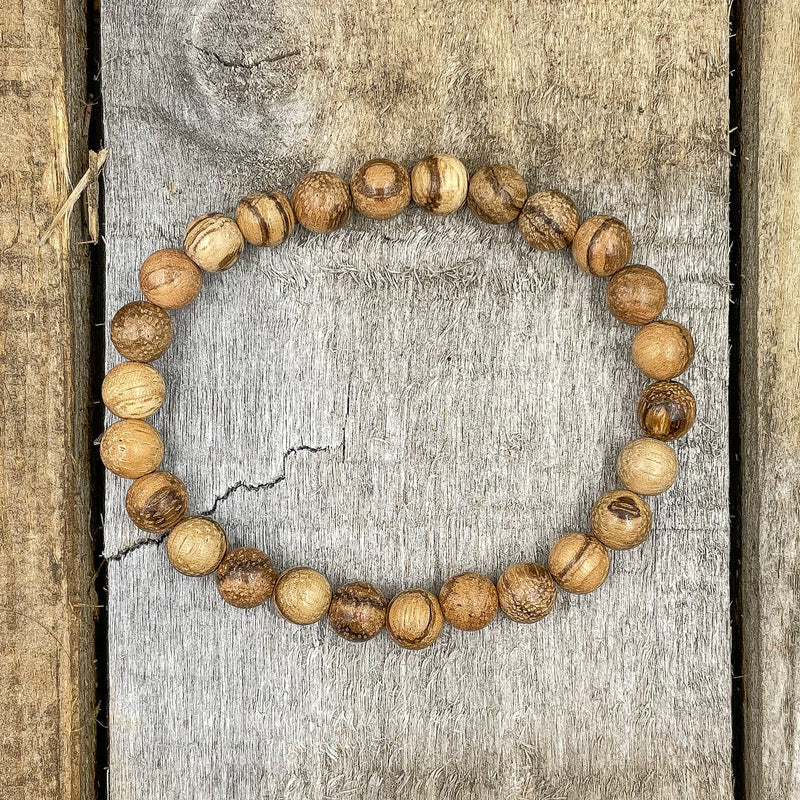 Union - Light Brown Sandalwood Mala Beaded Bracelet-3