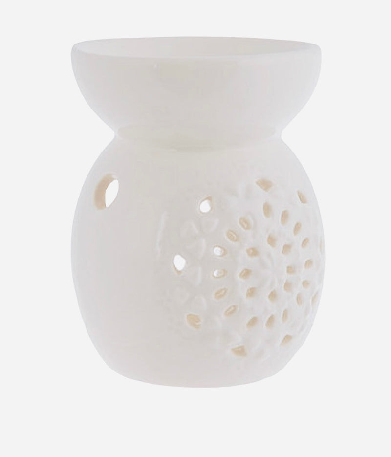 White Medallion Wax Melt Essential Oil Warmer-1