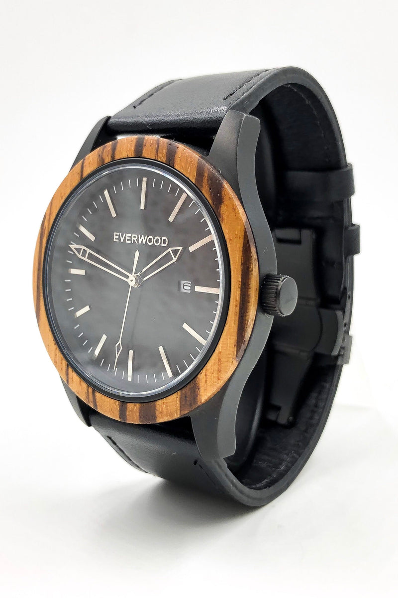 Inverness - Zebrawood & Black Leather-1