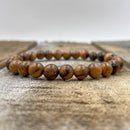 Union - Dark Brown Sandalwood Mala Beaded Bracelet-1