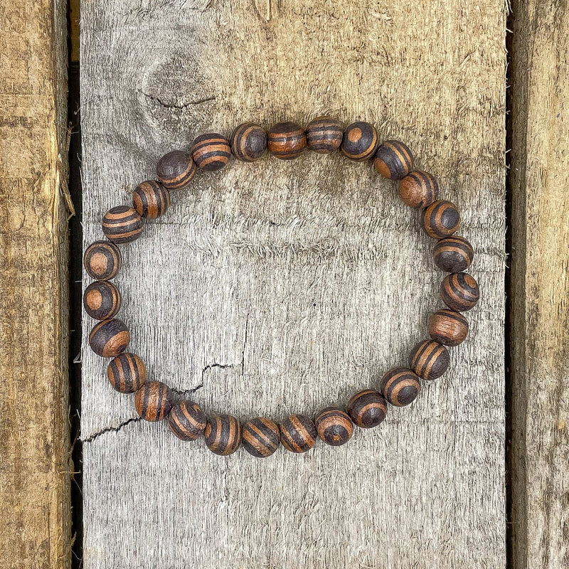 Union - Zebra Rosewood Mala Beaded Bracelet-3