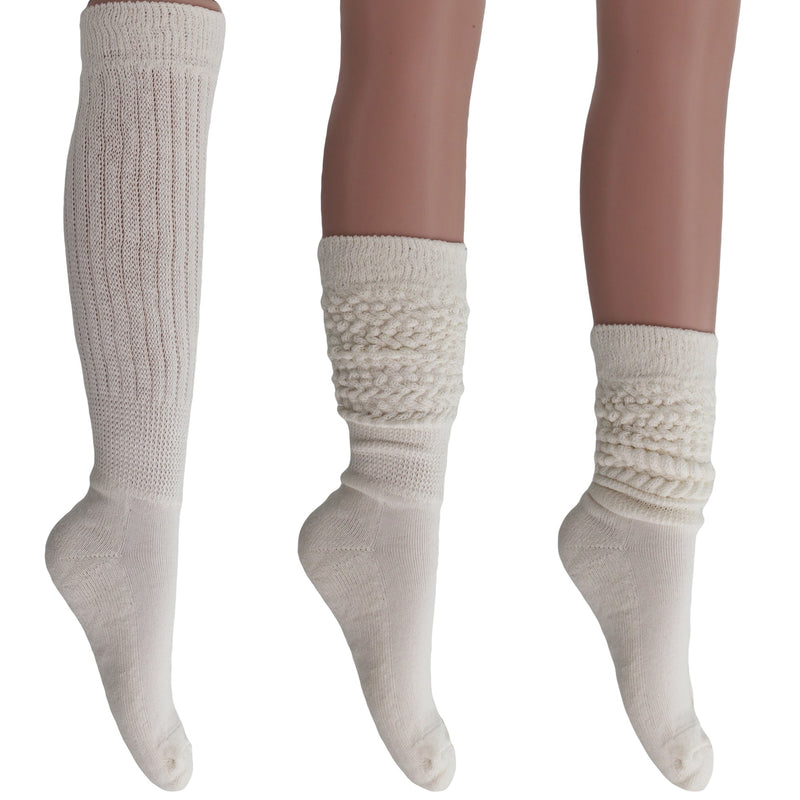 1 Pair - Women's Extra Long Heavy Slouch Cotton Socks-22