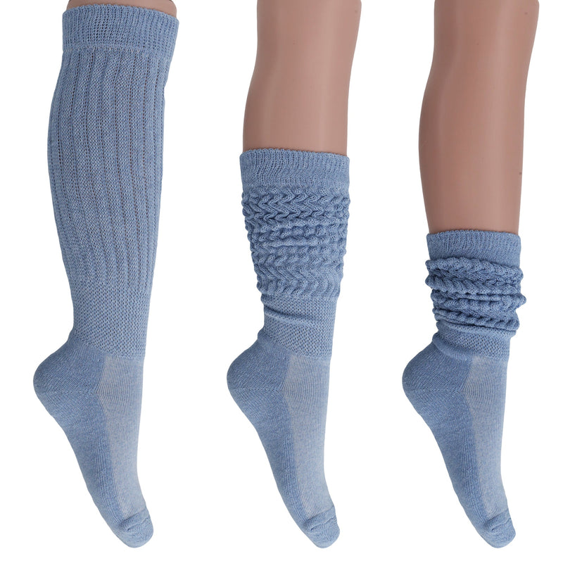 1 Pair - Women's Extra Long Heavy Slouch Cotton Socks-23