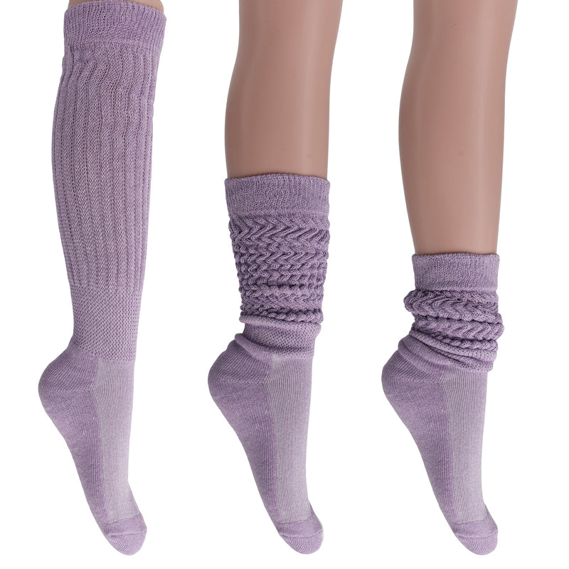 1 Pair - Women's Extra Long Heavy Slouch Cotton Socks-13