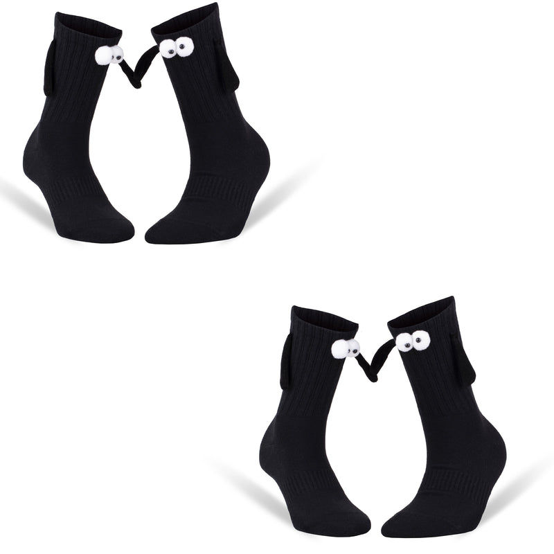 2 Pairs - Magnetic Holding Hands Couple Socks for Valentines Day-1