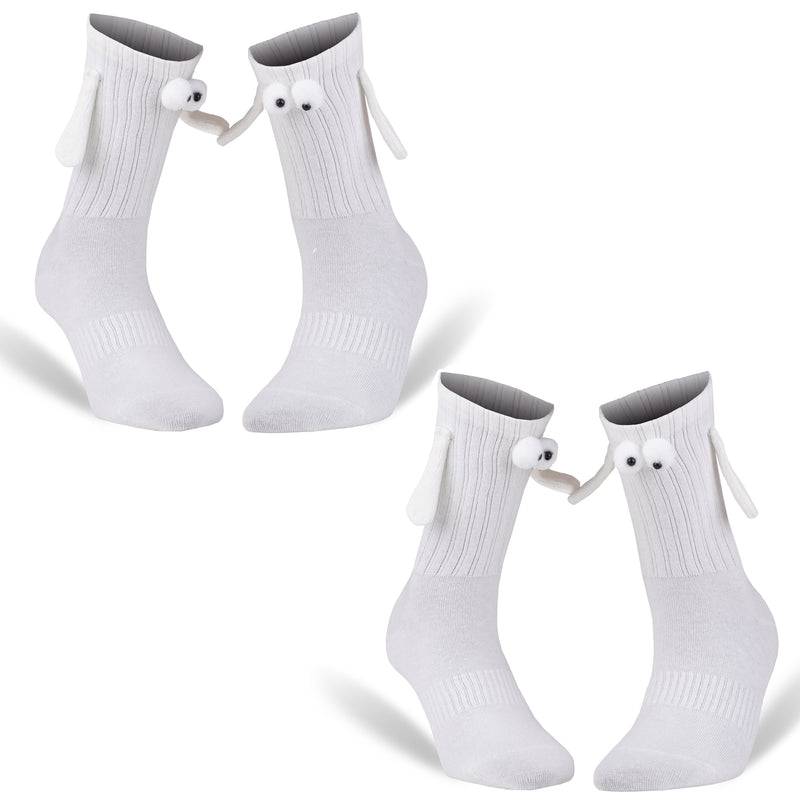 2 Pairs - Magnetic Holding Hands Couple Socks for Valentines Day-2