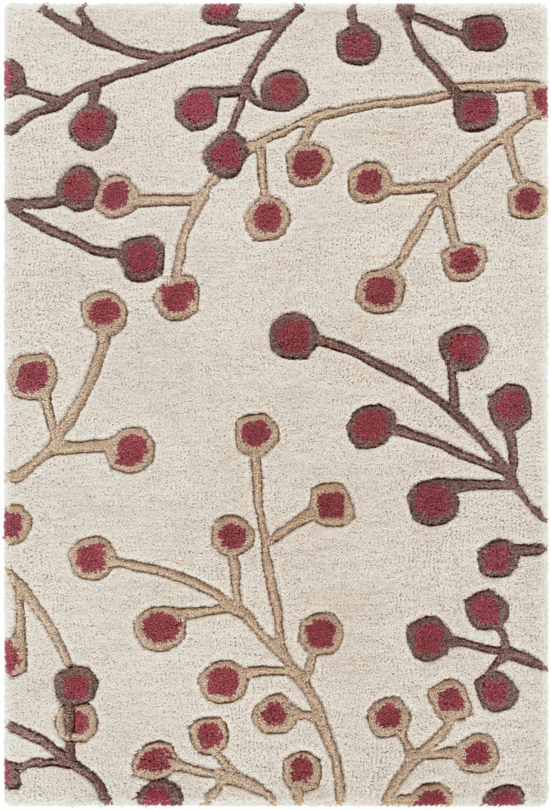 Elsu Beige&Burgandy Wool Rug-8