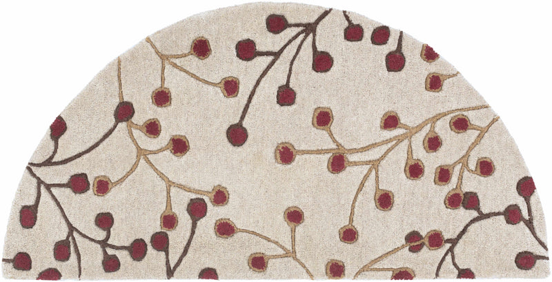 Elsu Beige&Burgandy Wool Rug-5