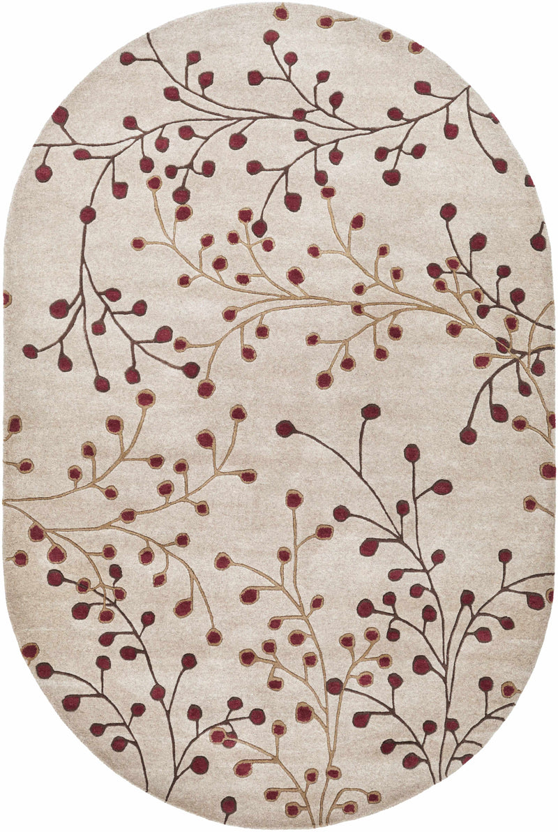 Elsu Beige&Burgandy Wool Rug-13