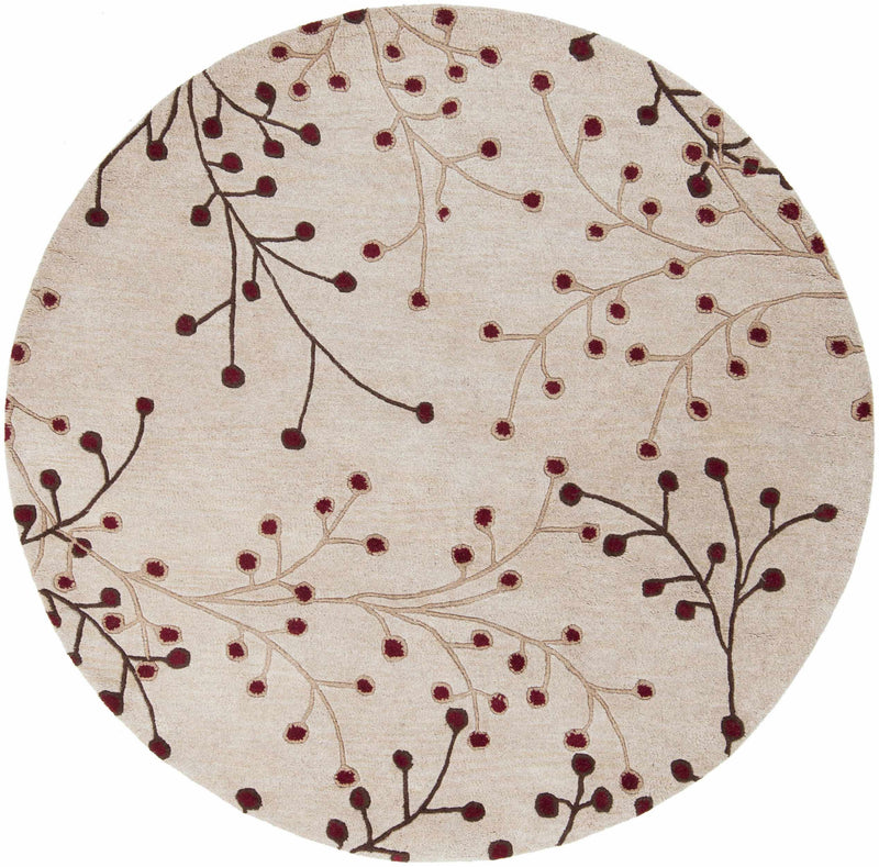 Elsu Beige&Burgandy Wool Rug-11