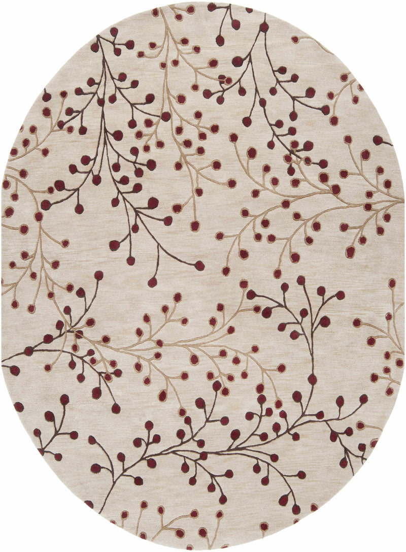 Elsu Beige&Burgandy Wool Rug-3