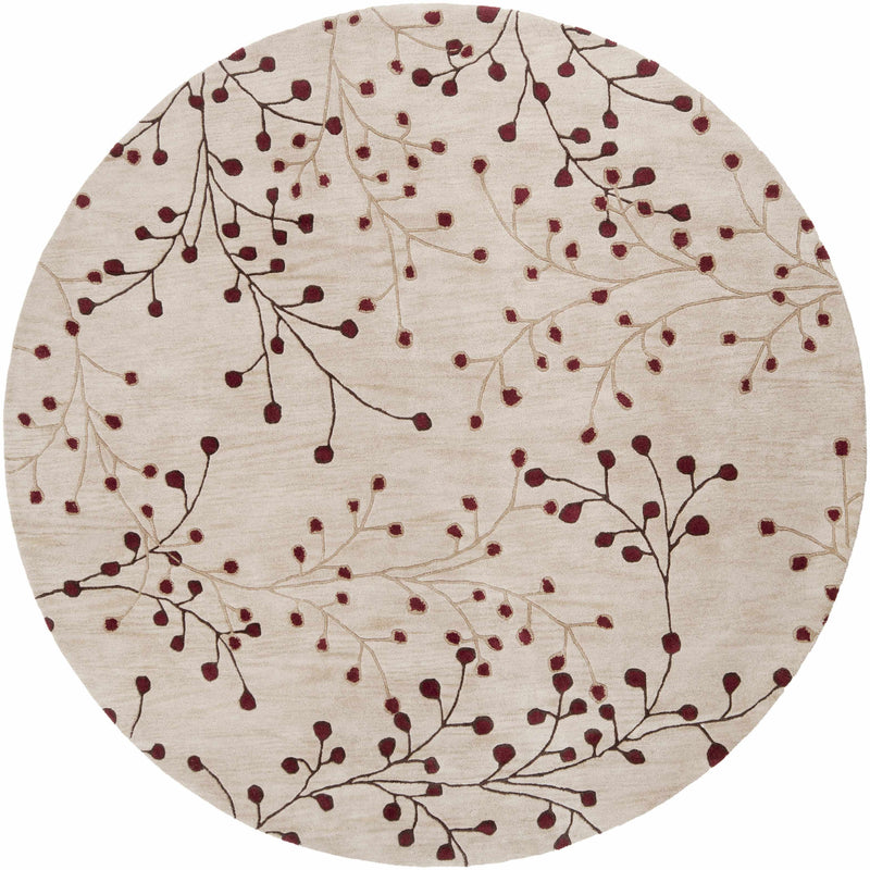 Elsu Beige&Burgandy Wool Rug-4