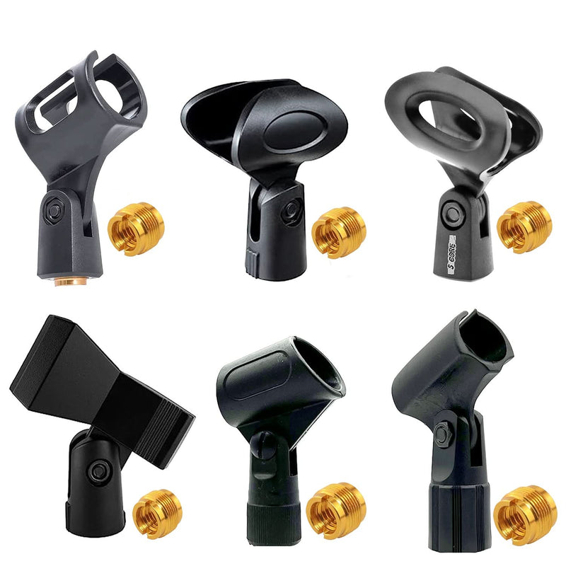 5 Core Microphone Clip Holder 6 Pieces Multi Pack with Screw Adapters 5/8 to 3/8 Inch-0