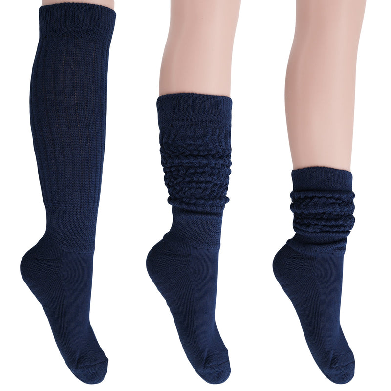 1 Pair - Women's Extra Long Heavy Slouch Cotton Socks-15