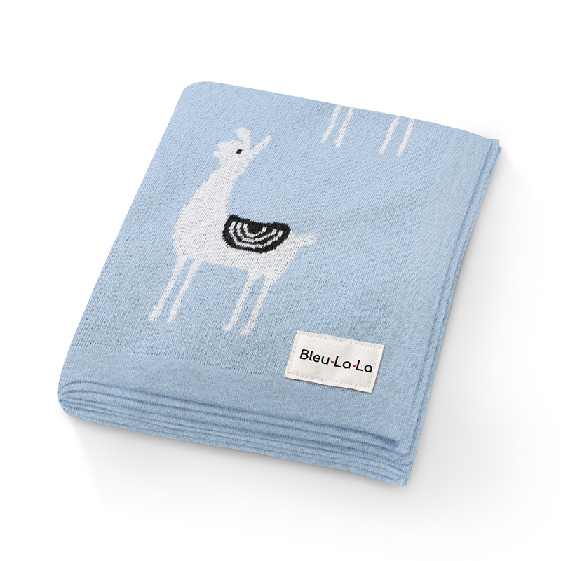 Luxury Knit Llama Swaddle Baby Blanket-7