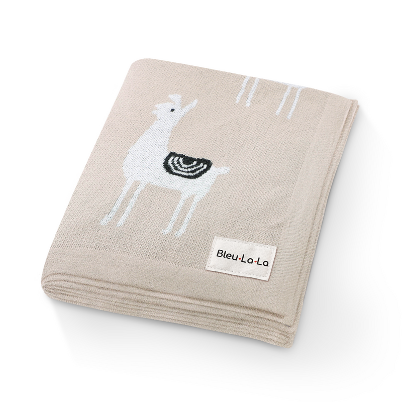 Luxury Knit Llama Swaddle Baby Blanket-0