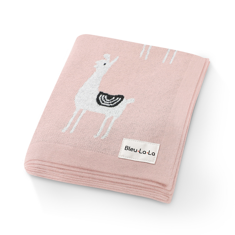 Luxury Knit Llama Swaddle Baby Blanket-5