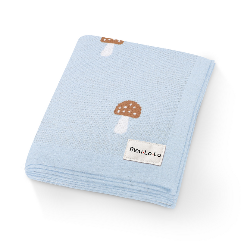 Luxury Knit Mushroom Swaddle Baby Blanket-5