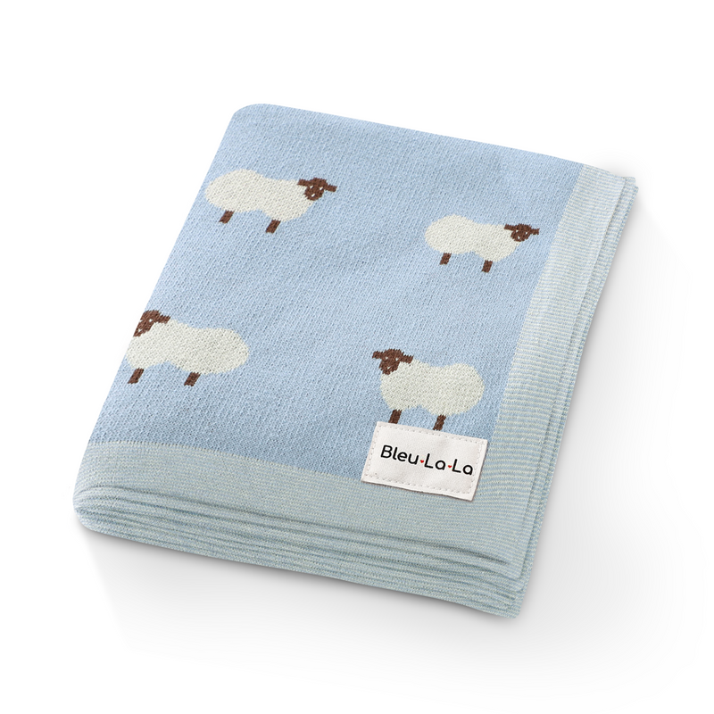 Sheep Knit Receiving Baby Blanket-7