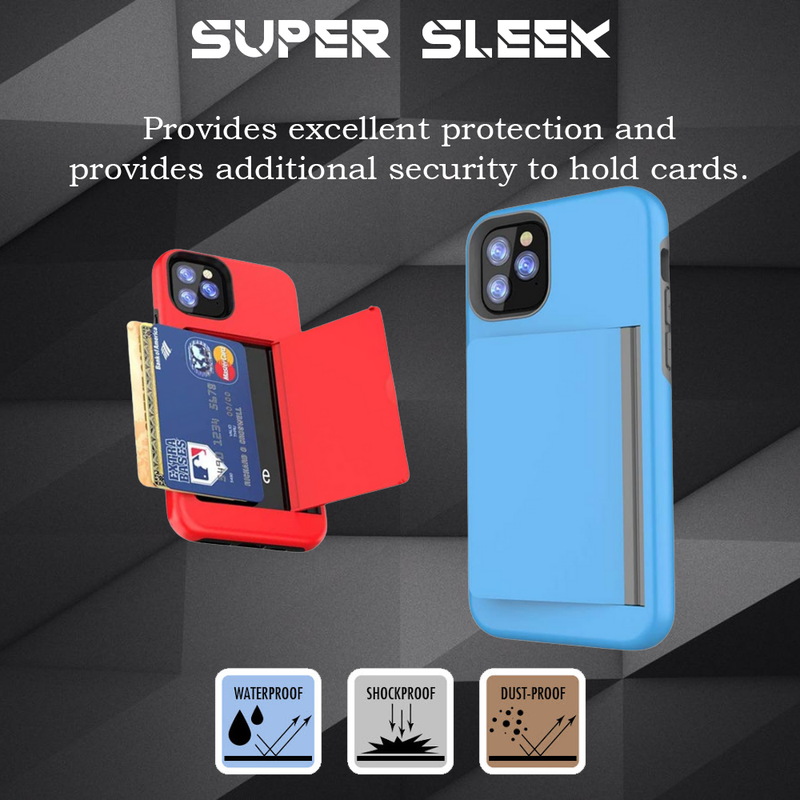 Hard Back Phone Case with ID Credit Card Slot Holder Wallet Case for iPhone14 / 14 Pro or iPhone 14 Pro Max-0