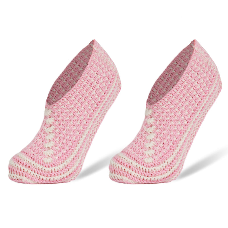 1 Pair - Crochet Hand Knit Slippers for Women Vintage Slipper Socks Shoe Size 5-7-10