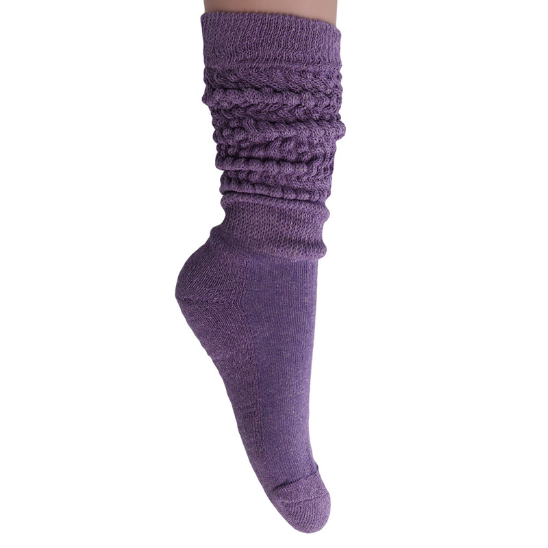 1 Pair - Premium Slouchy Scrunch Socks for Women Cotton Knee High Boot Socks-12