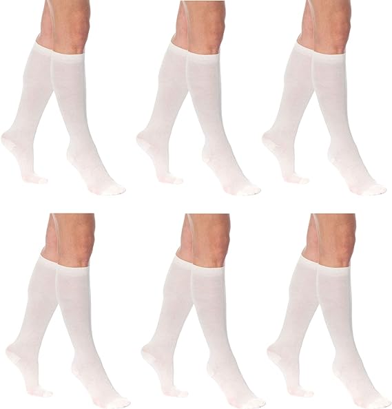 6 Pairs - Women's Knee Over The Calf Cotton Socks-1