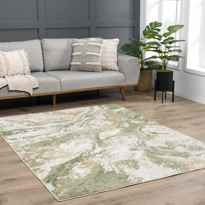 Lively Marble Green Area Rug-2