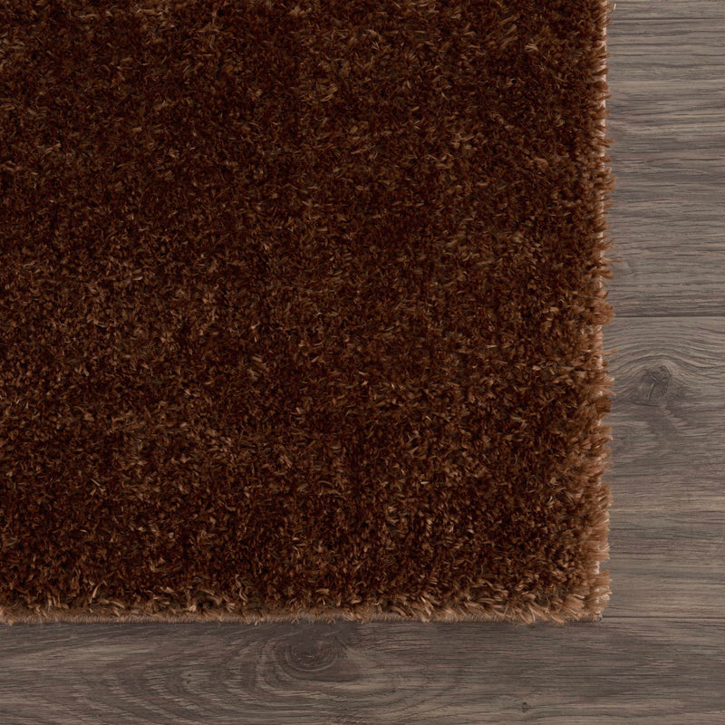 Sample Heavenly Solid Brown Plush Rug-0