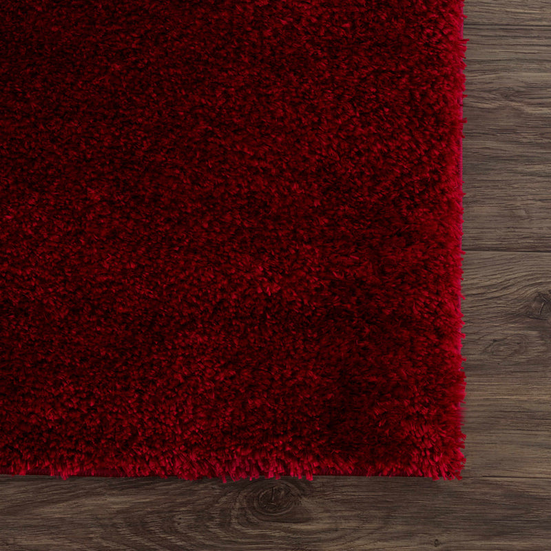 Sample Heavenly Solid Red Plush Rug - Clearance-0