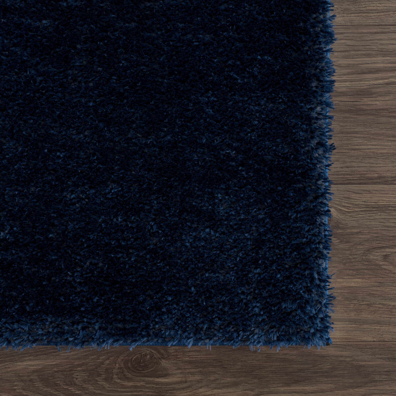 Sample Heavenly Solid Navy Plush Rug - Clearance-0